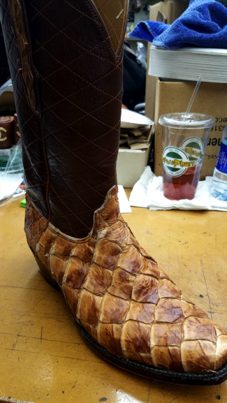 custom made fish skin boots.